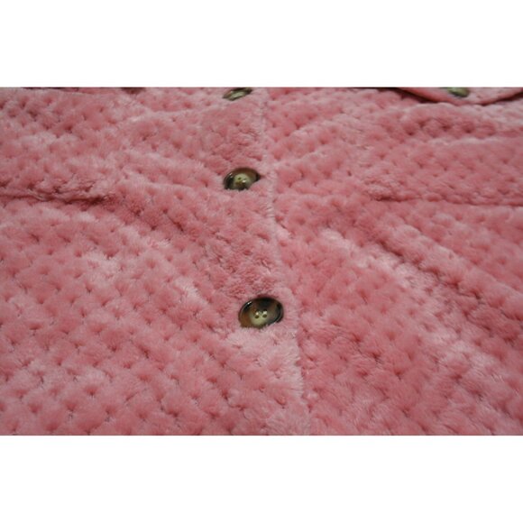Simply Southern Womens Med Sherpa Fleece Shirt Jacket Pink Cozy Casual Shacket - Picture 4 of 7